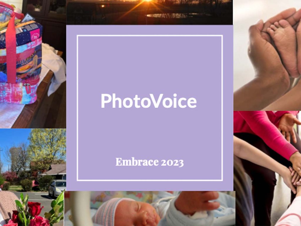 Banner for Embrace's PhotoVoice photography exhibit.