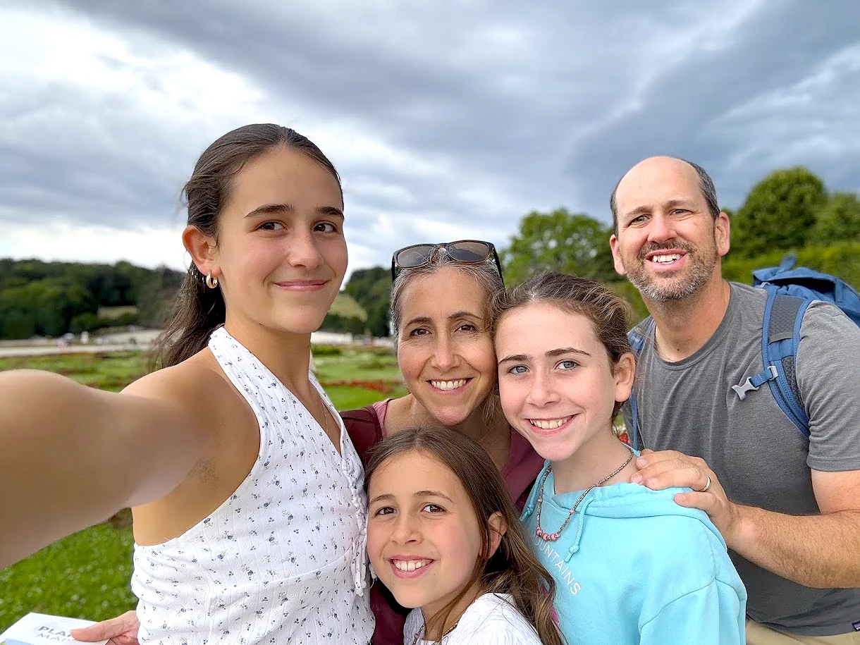 The Kipfer family pose for a selfie.